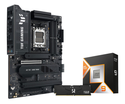 Zestaw podzespołów ASUS TUF GAMING X870E-PLUS WIFI7+Ryzen9 9950X3D+32GB(2x16GB)6000